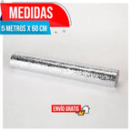PAPEL ALUMINIO AUTOADHESIVO IMPERMEABLE - 5METROS X 60CM