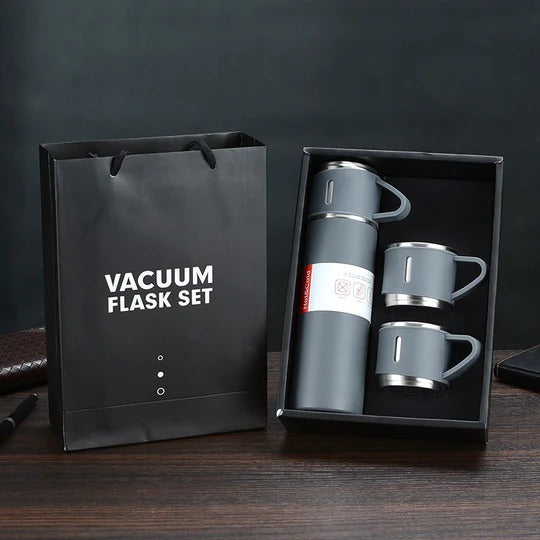 Termo de Acero Inoxidable 500ml + 3 Tazas