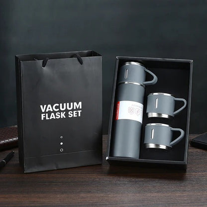Termo de Acero Inoxidable 500ml + 3 Tazas