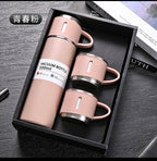 Termo de Acero Inoxidable 500ml + 3 Tazas