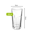 Set de 6 Vasos de Vidrio Alto 330 ML