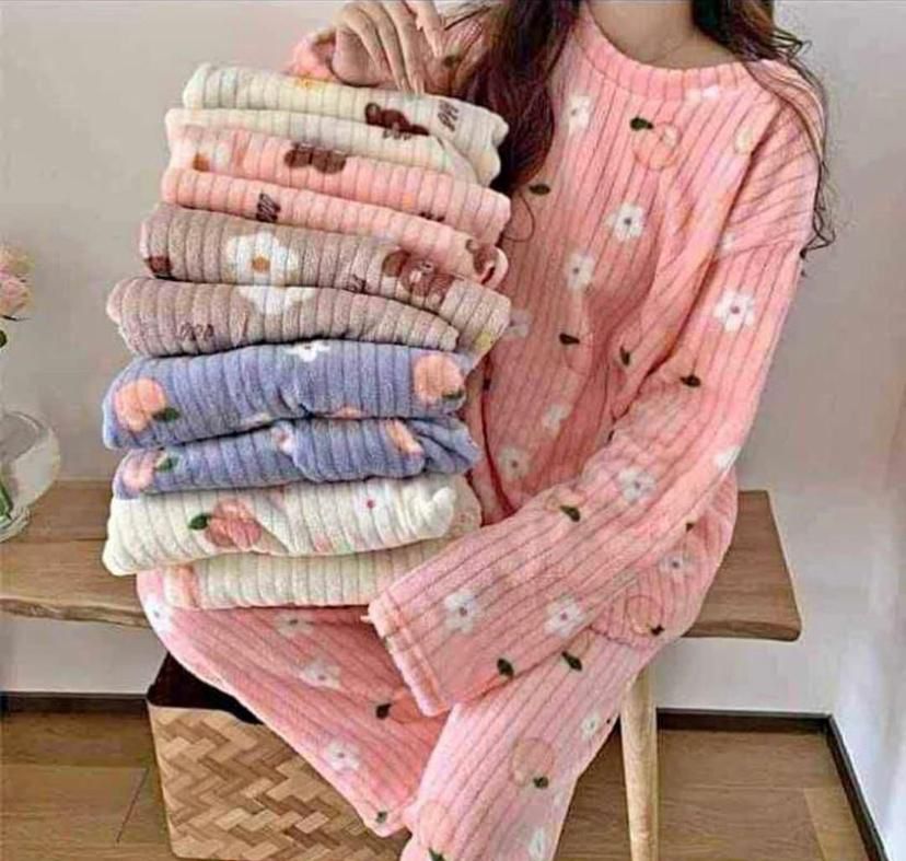 CONJUNTO DE PIJAMA MUJER DE INVIERNO 2 PIEZAS