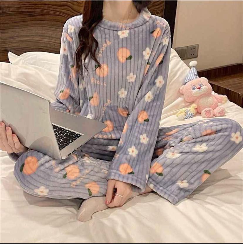 CONJUNTO DE PIJAMA MUJER DE INVIERNO 2 PIEZAS