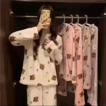 CONJUNTO DE PIJAMA MUJER DE INVIERNO 2 PIEZAS