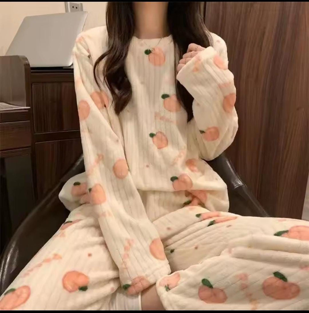 CONJUNTO DE PIJAMA MUJER DE INVIERNO 2 PIEZAS