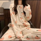 CONJUNTO DE PIJAMA MUJER DE INVIERNO 2 PIEZAS