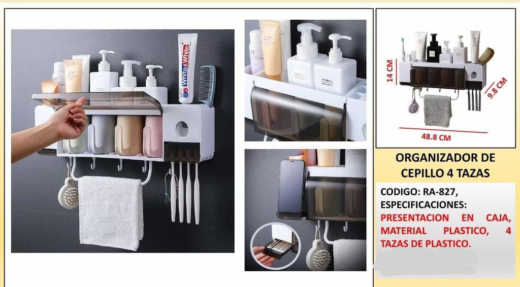 ORGANIZADOR DE CEPILLO DE 4 TAZAS